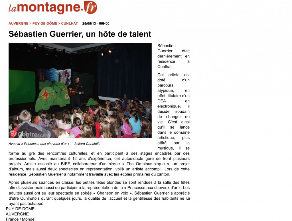 www.lamontagne.fr - Infos locales - CUNLHAT (63590) - Sbastien